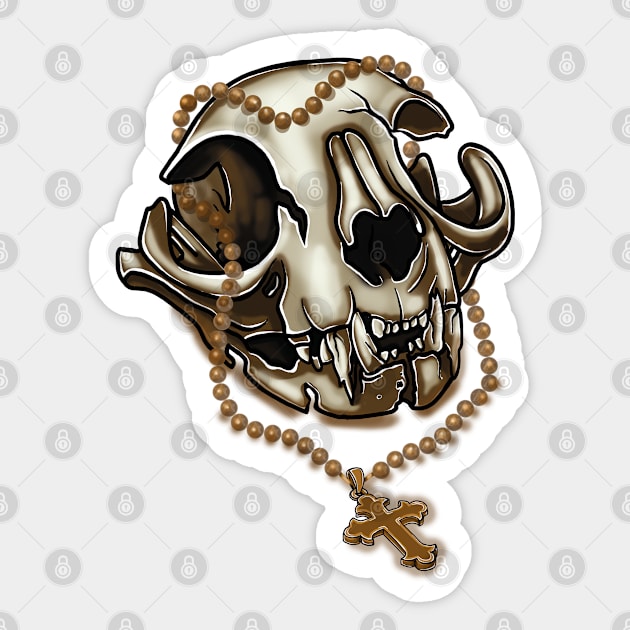 Skull and crucifix Sticker by Dugleidy Santos